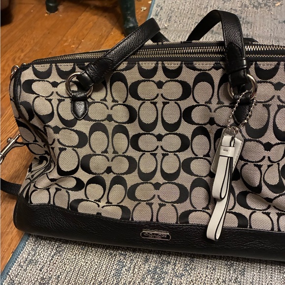 Coach Handbags - Coach Black and Tan Signature Tote